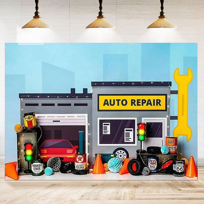 Auto Repair Shop Background - خلفية تصوير لورشة إصلاح السيارات وصيادل