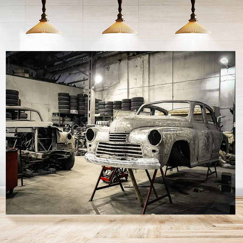 Auto Repair Shop Background - خلفيات تصوير لورشة إصلاح السيارات مع